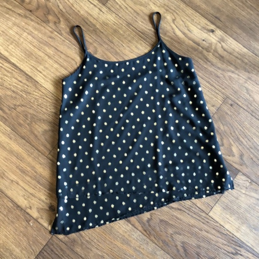 The Limited Black Tank w/ Gold Polka Dots Small